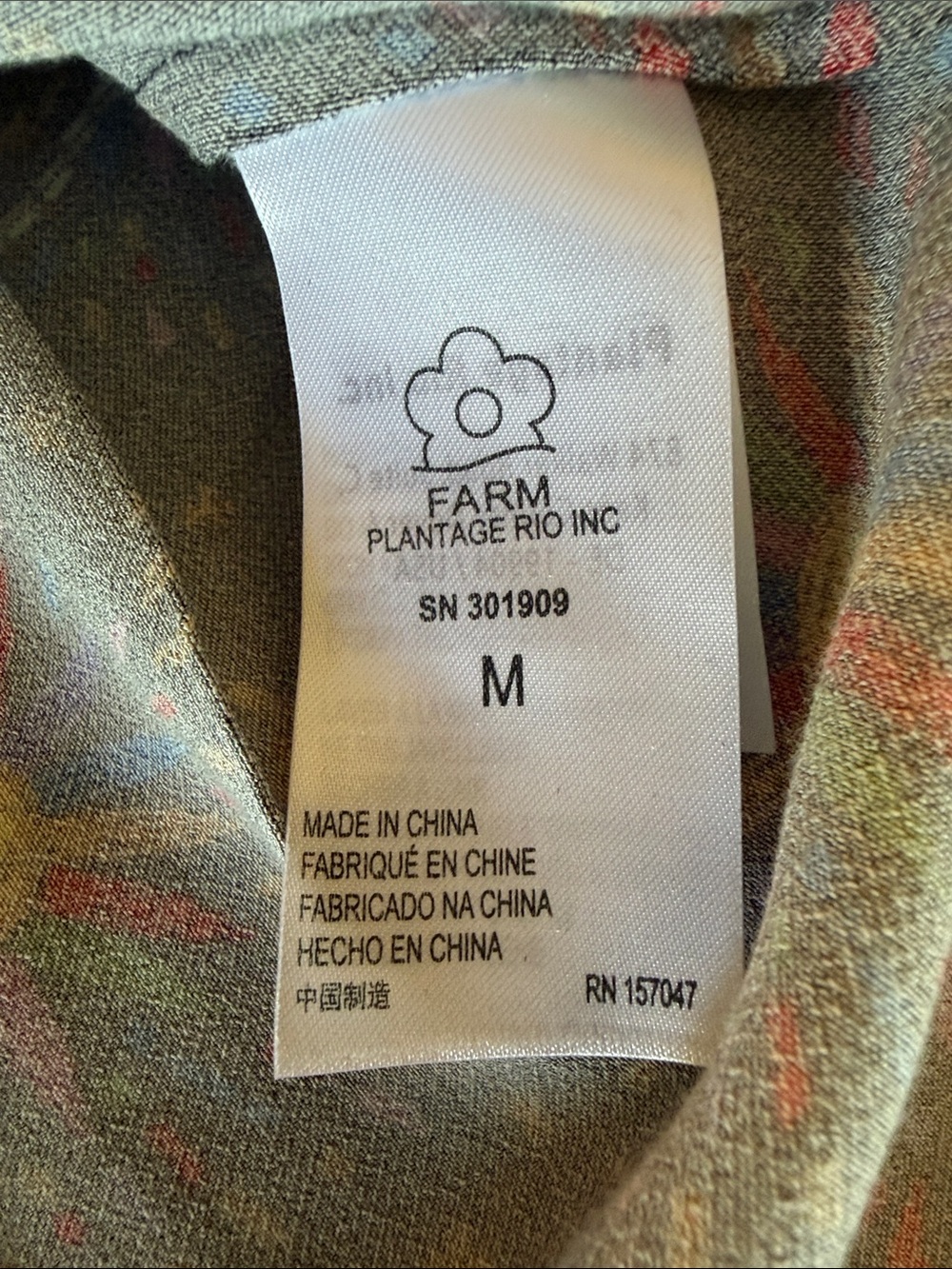 Farm Rio Mixed Scarves Mini Wrap Dress Size Medium - Picture 5 of 6
